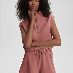VARLEY | NWT Double Soft Magnolia Half Zip Tank Shirt 2 Canyon Rose Size S $128